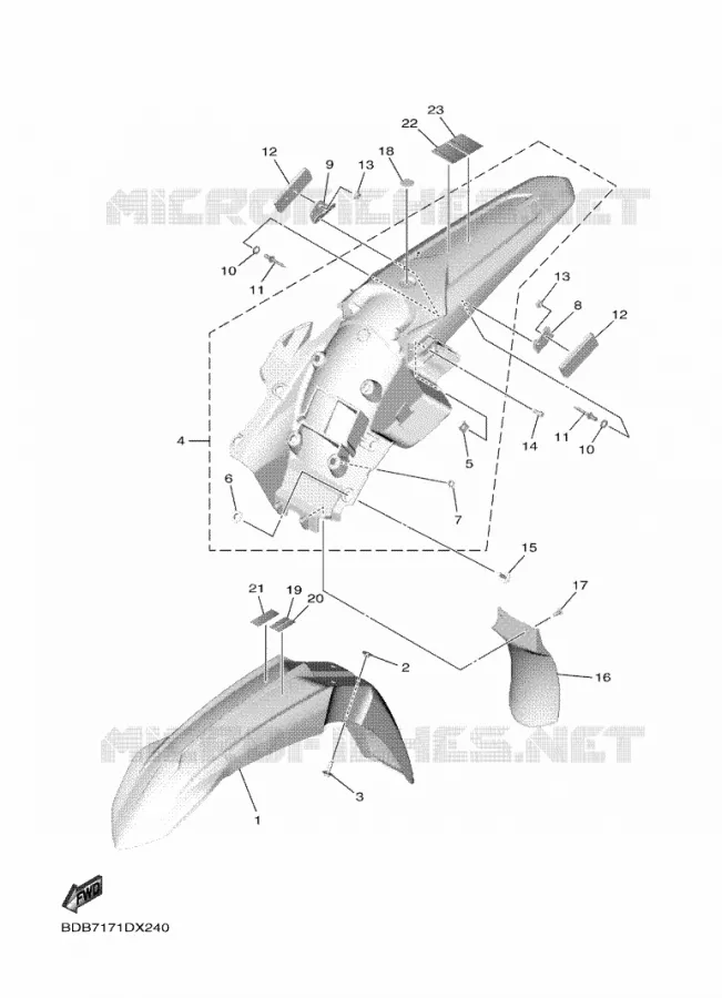 SPATBORD Yamaha MOTO 450 2023 WRF  WR450FP