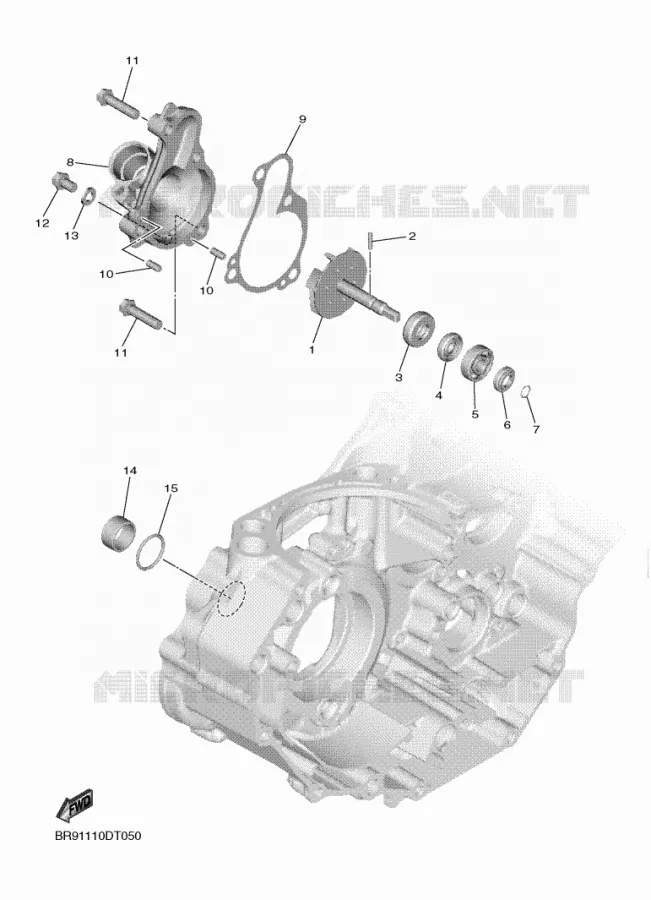 WATERPOMP / SLANGEN Yamaha MOTO 450 2023 WRF  WR450FP