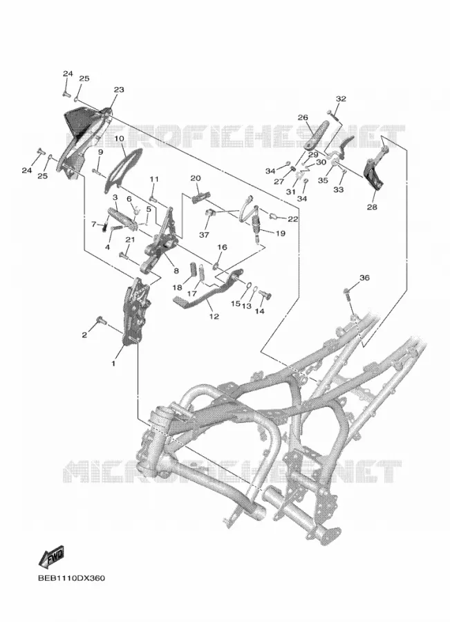 STANDAARD / VOETSTEUN 2 Yamaha MOTO 700 2023 R7  YZFR7AP / YZF690