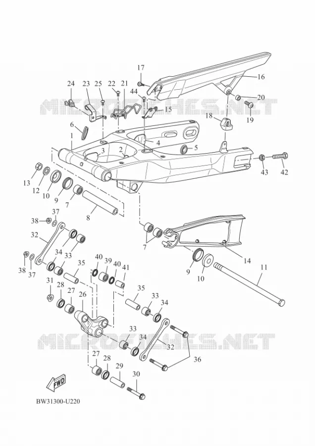 ACHTERBRUG Yamaha MOTO 700 2023 TENERE  XTZ07AP / XTZ690