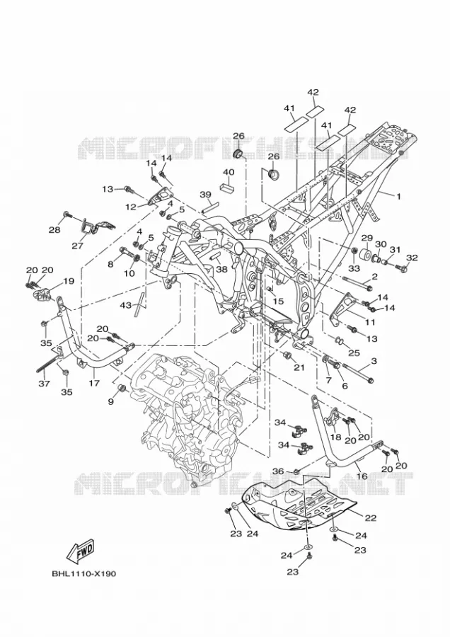 FRAME Yamaha MOTO 700 2023 TENERE  XTZ07AP / XTZ690