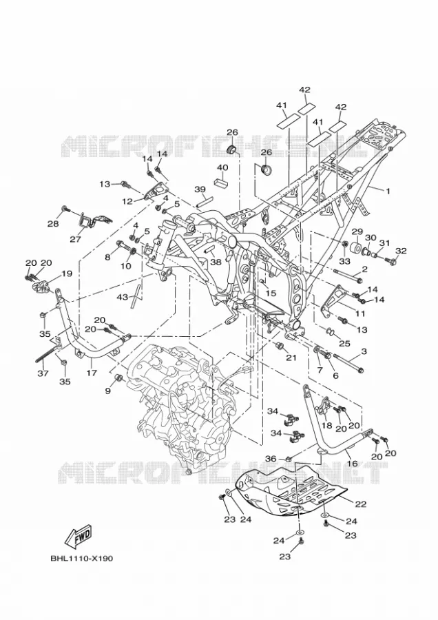 FRAME Yamaha MOTO 700 2023 TENERE  XTZ07AP / XTZ690