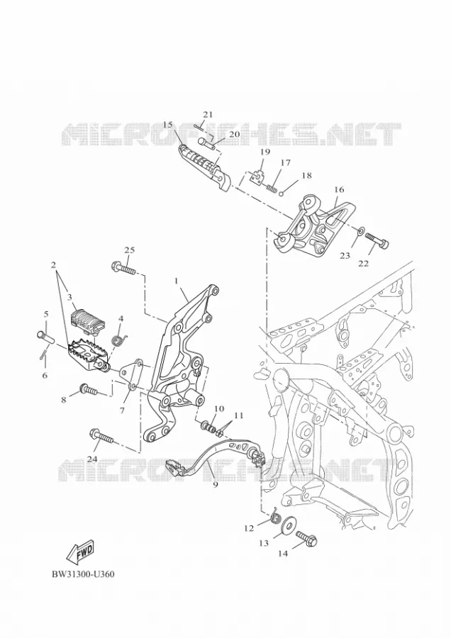 STANDAARD / VOETSTEUN 2 Yamaha MOTO 700 2023 TENERE  XTZ07AP / XTZ690