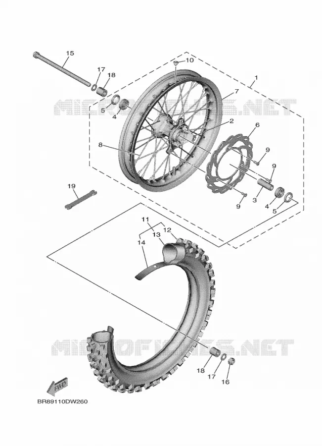 VOORWIEL Yamaha MOTO 65 2023 YZ  YZ65P
