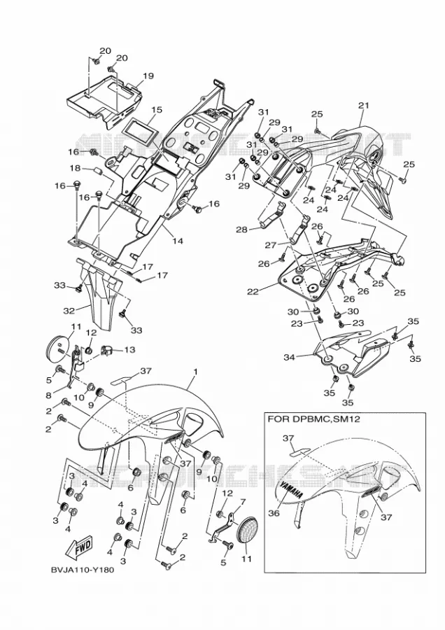 SPATBORD Yamaha MOTO 300 2023 R3  YZFR3AP / YZF320-A
