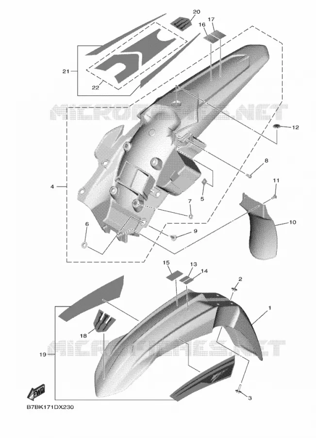SPATBORD Yamaha MOTO 250 2022 YZF  YZ250FN