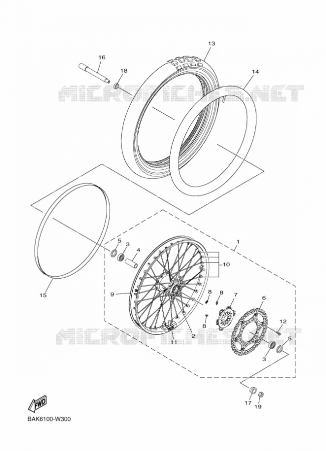 VOORWIEL Yamaha MOTO 250 2022 WRF  WR250FN