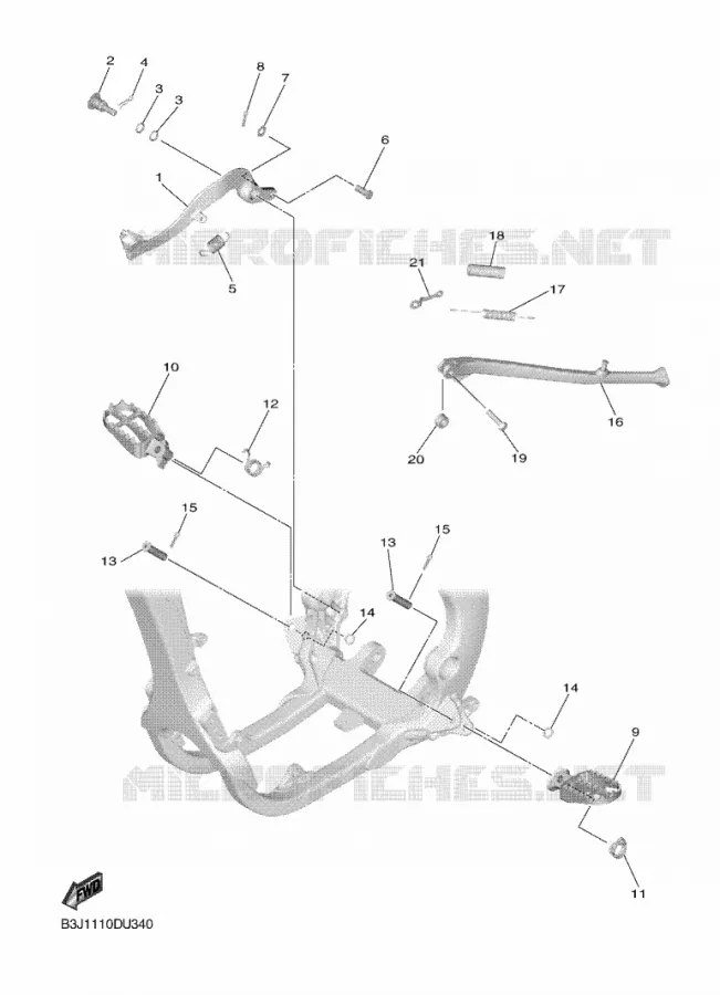 STANDAARD / VOETSTEUN Yamaha MOTO 450 2022 WRF  WR450FN