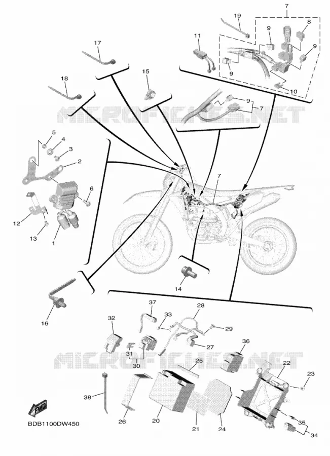 ELECTRISCH 2 Yamaha MOTO 450 2022 WRF  WR450FN