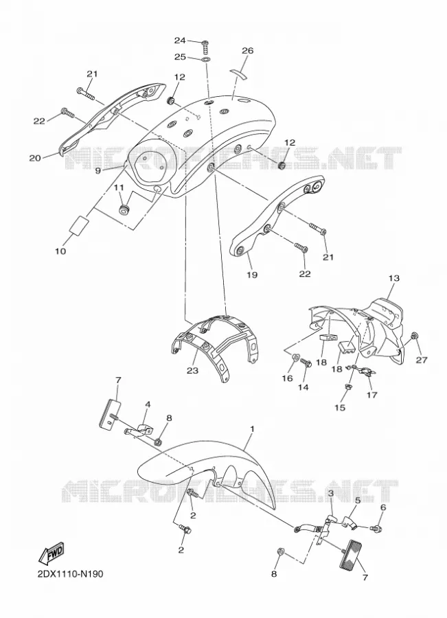 SPATBORD Yamaha MOTO 950 2022 BOLT  XVS950CUD