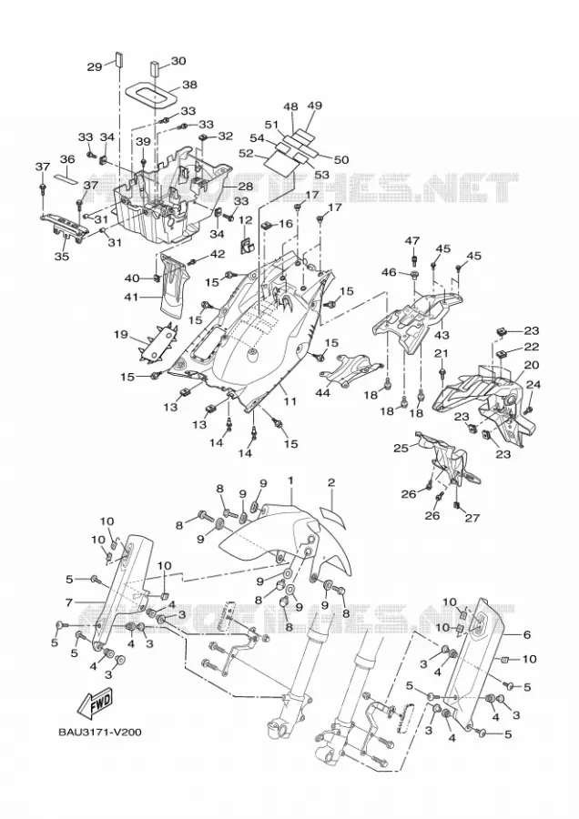 SPATBORD Yamaha MOTO 700 2022 TENERE  XTZ07AN / XTZ690