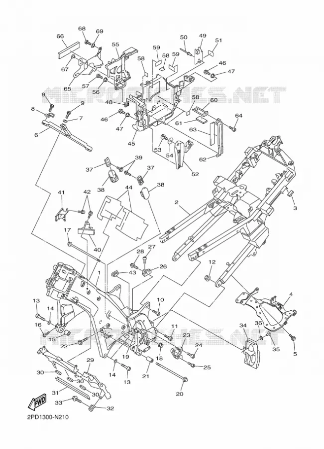 FRAME Yamaha MOTO 1300 2022 FJR  FJR13AESN / FJR1300-AE