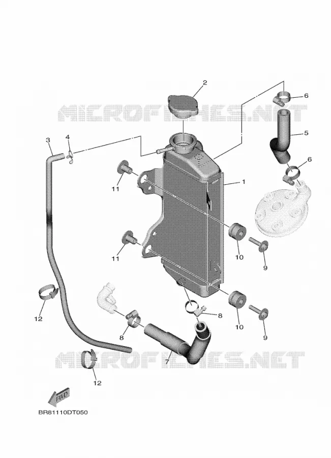 RADIATEUR / SLANG Yamaha MOTO 65 2022 YZ  YZ65N