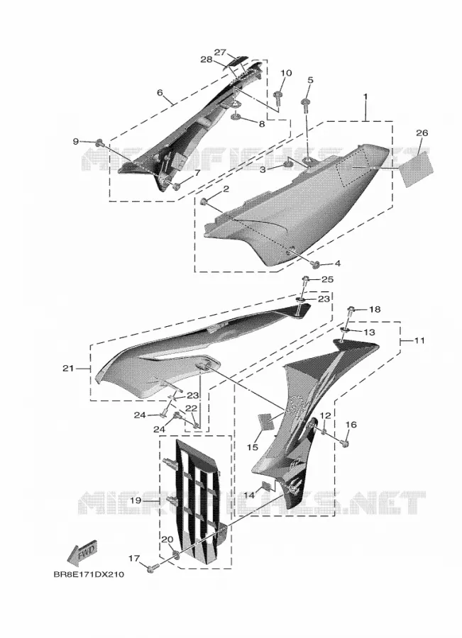 ZIJKUIPDEEL Yamaha MOTO 65 2022 YZ  YZ65N