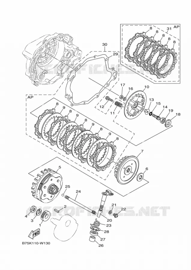 STARTMOTOR KOPPELINGS Yamaha MOTO 200 2021 TW  TW200MB / TW200E