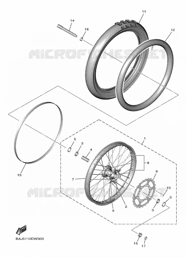 VOORWIEL Yamaha MOTO 250 2021 YZF  YZ250FXML