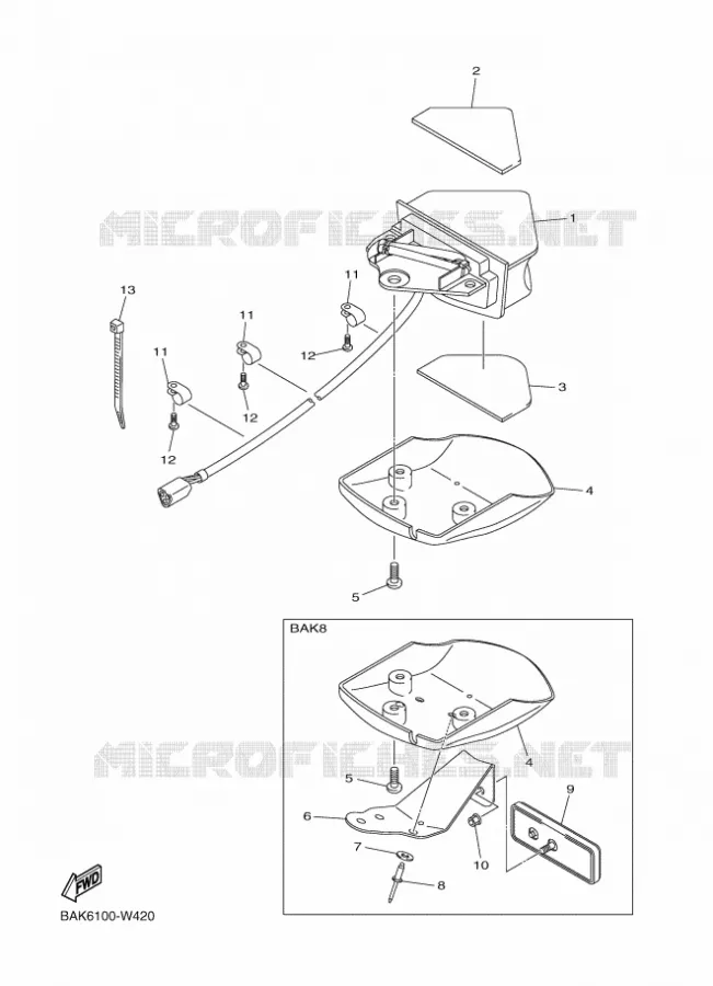 ACHTERLICHT Yamaha MOTO 250 2021 WRF  WR250FML