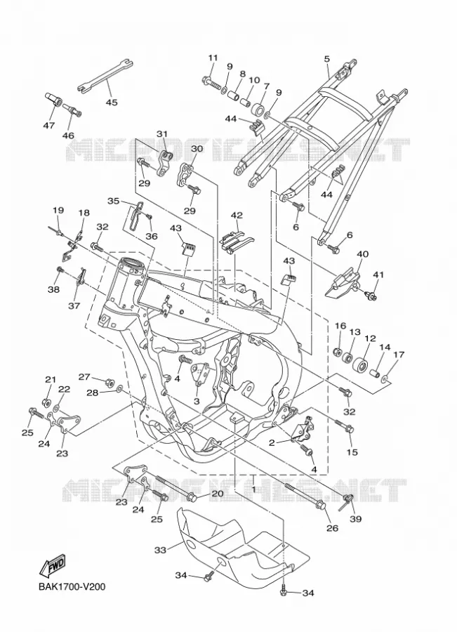 FRAME Yamaha MOTO 250 2021 WRF  WR250FML