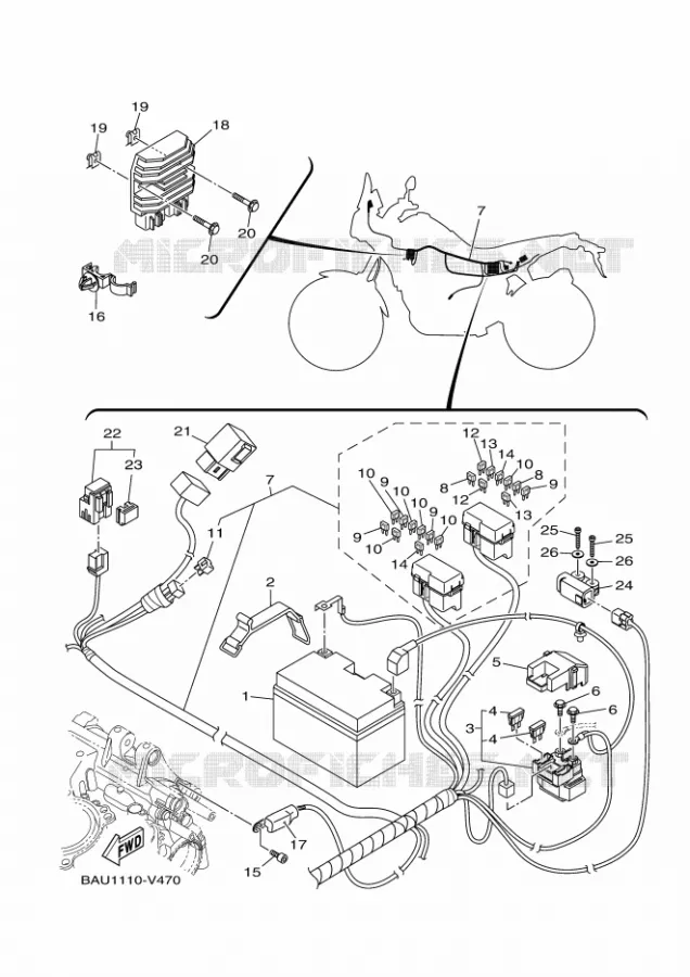 ELECTRISCH 1 Yamaha MOTO 700 2021 TENERE  XTZ07AM / XTZ690