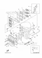 INLAAT voor Yamaha 40V Electric Starter, Remote Control, Manual Tilt, Oil Injection, Shaft 20