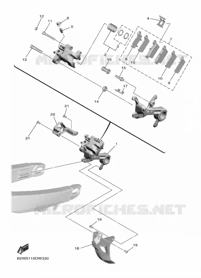 REMKLAUW ACHTER Yamaha MOTO 450 2021 YZF  YZ450FXML