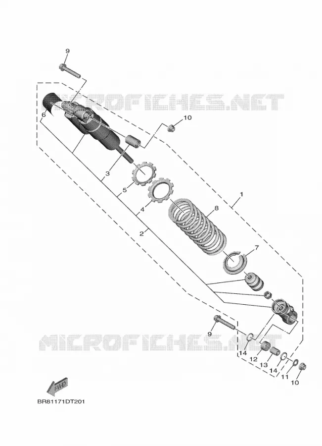 ACHTERBRUG / SCHOKBREKER Yamaha MOTO 65 2021 YZ  YZ65ML