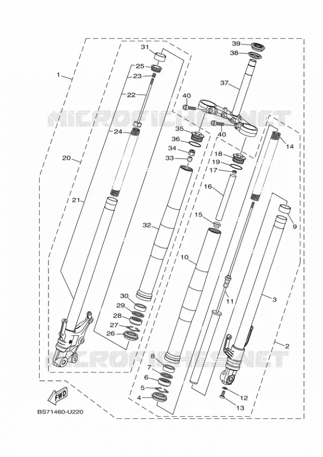 VOORVORK Yamaha MOTO 300 2021 R3  YZF320-A