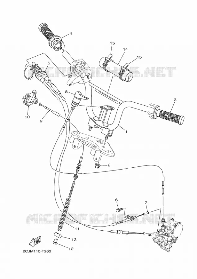 STUUR / KABEL Yamaha MOTO 50 2021 TTR  TTR50EML