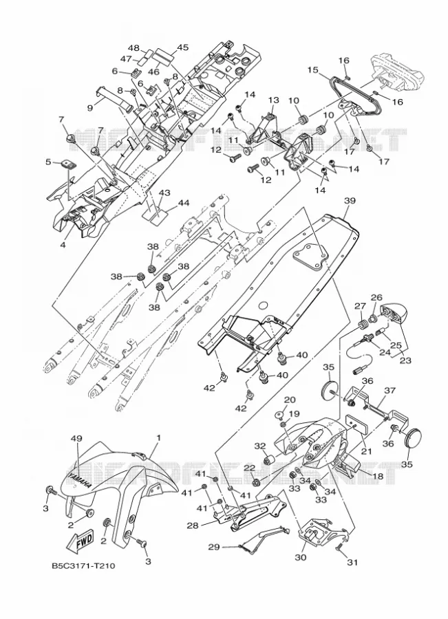 SPATBORD Yamaha MOTO 900 2020 TRACER  MTT850D