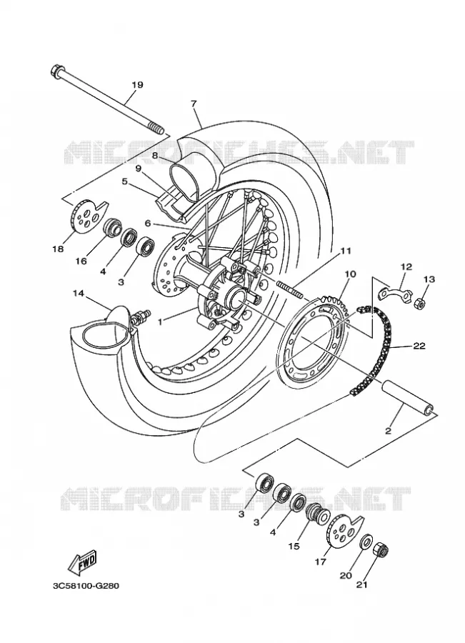 ACHTERWIEL Yamaha MOTO 250 2020 XT  XT250L2
