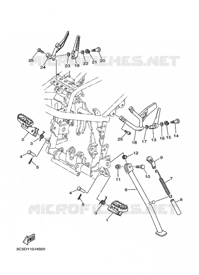 STANDAARD / VOETSTEUN Yamaha MOTO 250 2020 XT  XT250L2