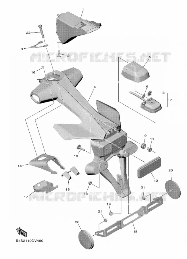 ACHTERLICHT Yamaha MOTO 1000 2020 R1  YZF1000