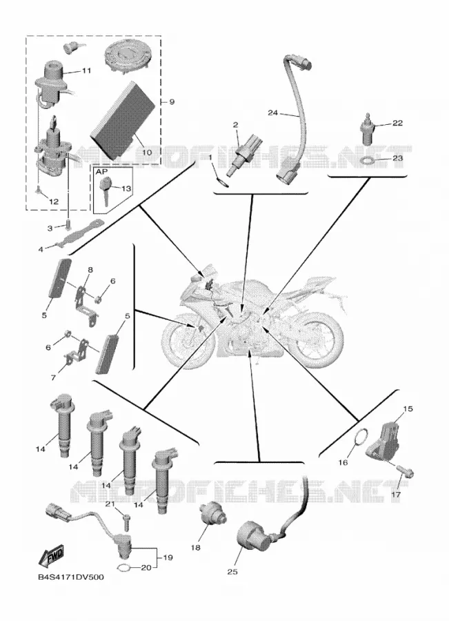 ELECTRISCH 1 Yamaha MOTO 1000 2020 R1  YZF1000