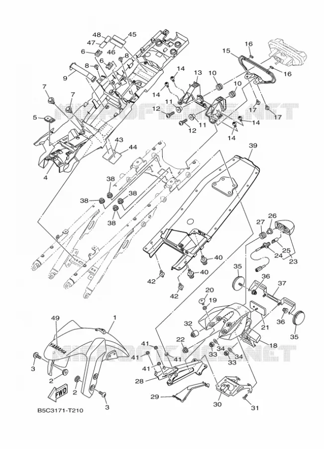 SPATBORD Yamaha MOTO 900 2020 TRACER  MTT09AL / MTT850