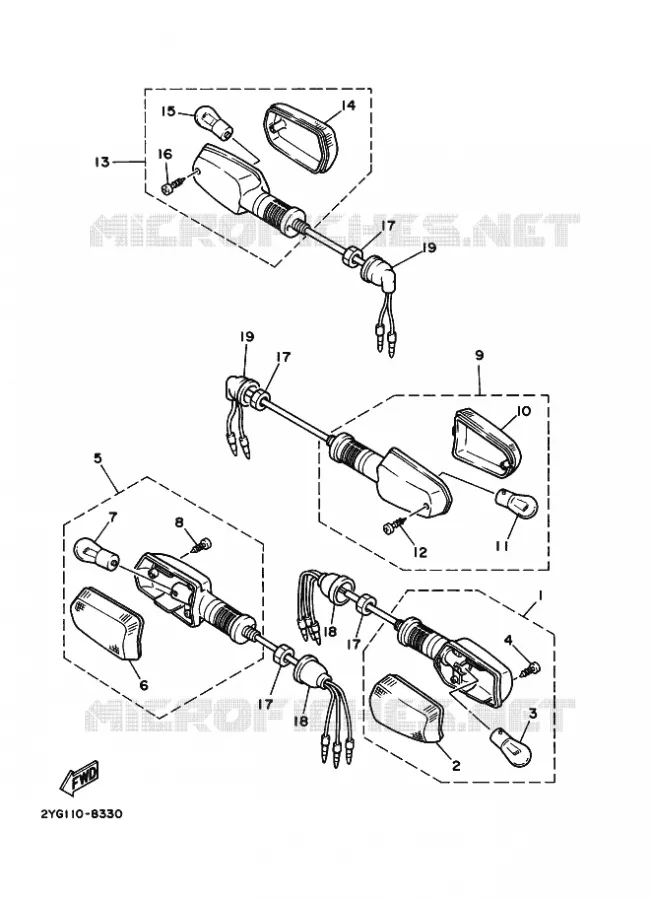 KNIPPERLICHT Yamaha MOTO 200 2020 TW  TW200L1 / TW200E