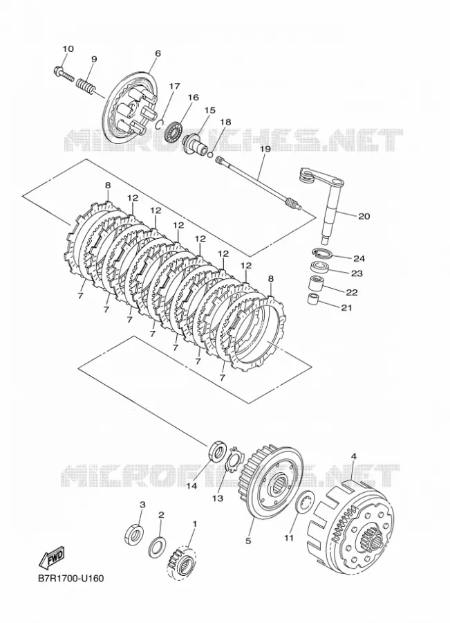STARTMOTOR KOPPELINGS Yamaha MOTO 450 2020 WRF  WR450FL