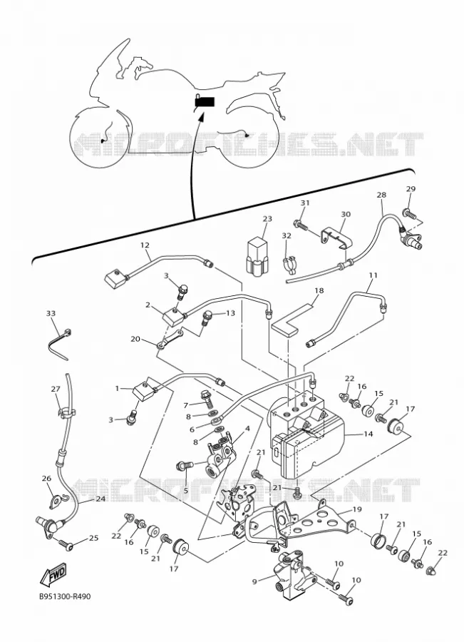 ELECTRISCH 3 Yamaha MOTO 1300 2020 FJR  FJR13AESL / FJR1300-AE