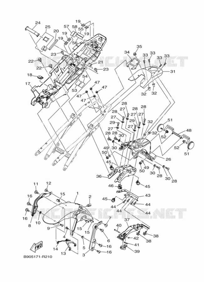 SPATBORD Yamaha MOTO 900 2020 XSR  XSR900AL / MTM850