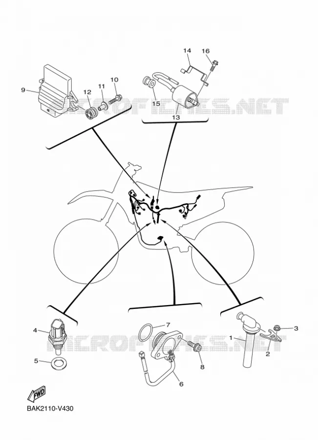 ELECTRISCH 1 Yamaha MOTO 250 2020 WRF  WR250FL