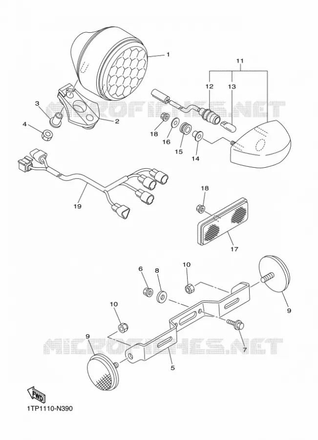 ACHTERLICHT Yamaha MOTO 950 2020 BOLT  XVS95CL / XVS950CU