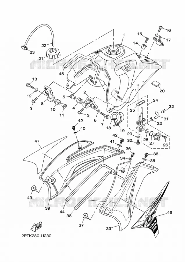 BENZINE TANK Yamaha MOTO 125 2020 TTR  TT-R125LEL / TT-R125LWE