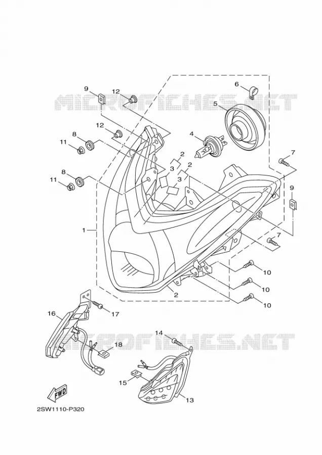 KOPLAMP Yamaha SCOOTER 155 2020 SMAX  XC155L