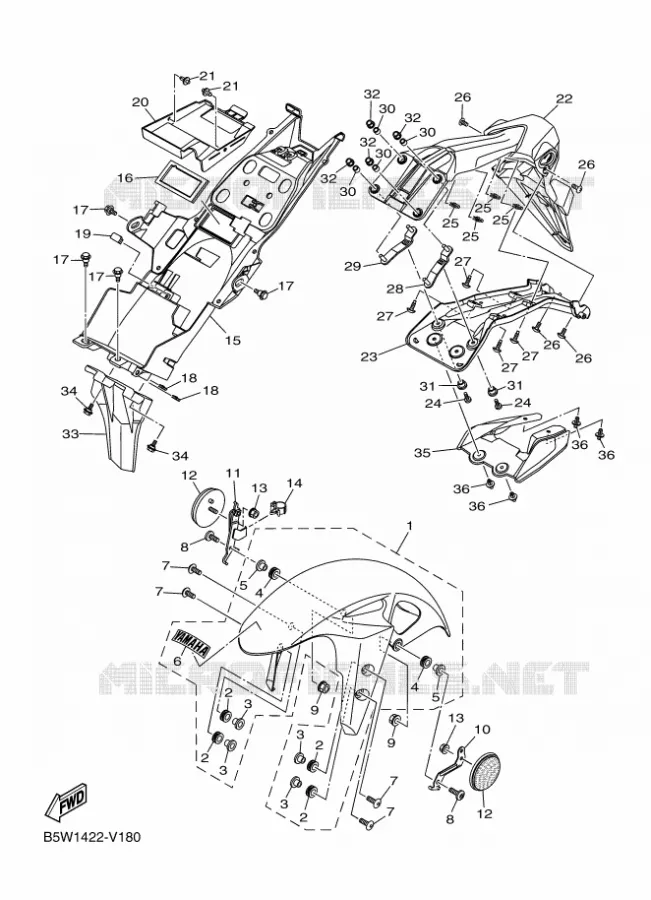 SPATBORD Yamaha MOTO 300 2020 MT  MT03AL / MTN320-A