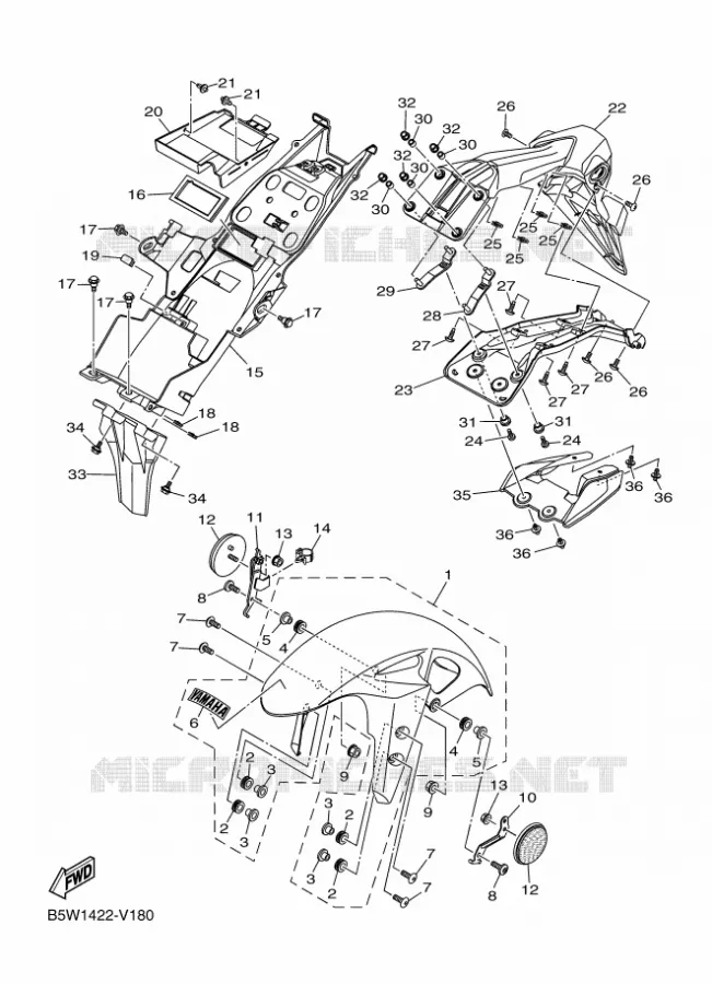 SPATBORD Yamaha MOTO 300 2020 MT  MT03AL / MTN320-A