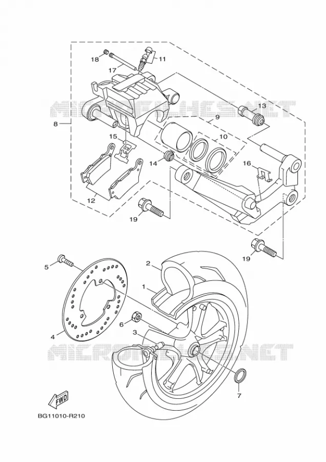 ACHTERWIEL Yamaha SCOOTER 125 2020 BWS  YW125L