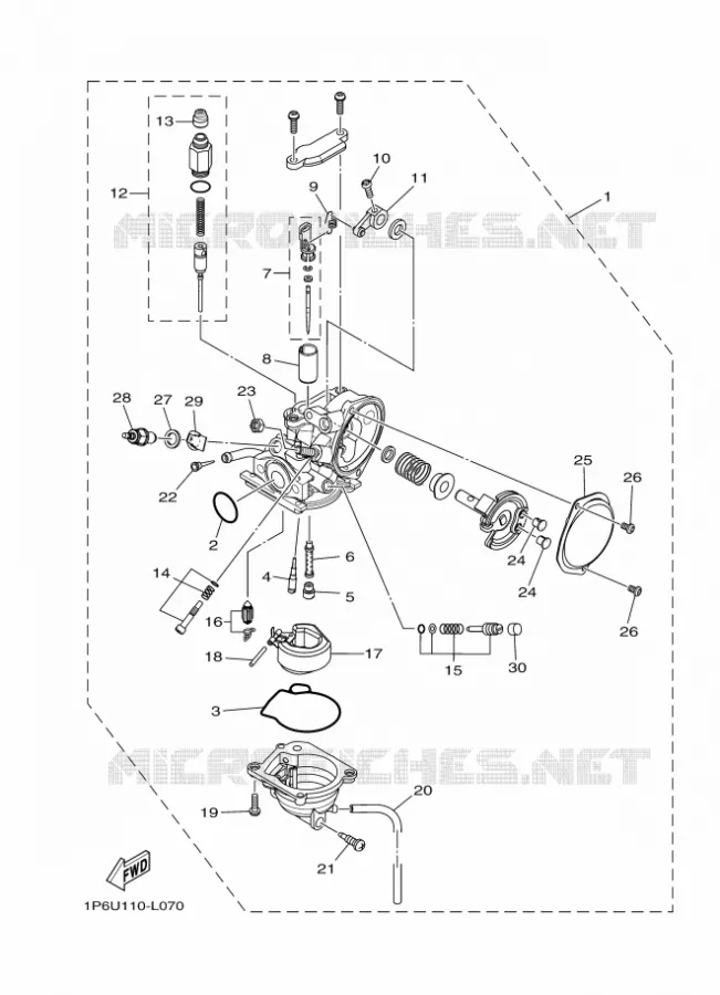 CARBURATEUR  Yamaha MOTO 50 2020 TTR  TT-R50EL