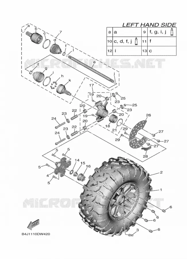 ACHTERWIEL Yamaha SIDE BY SIDE 1000 2024 WOLVERINE  YX10FRPSR / YXF1000EWS