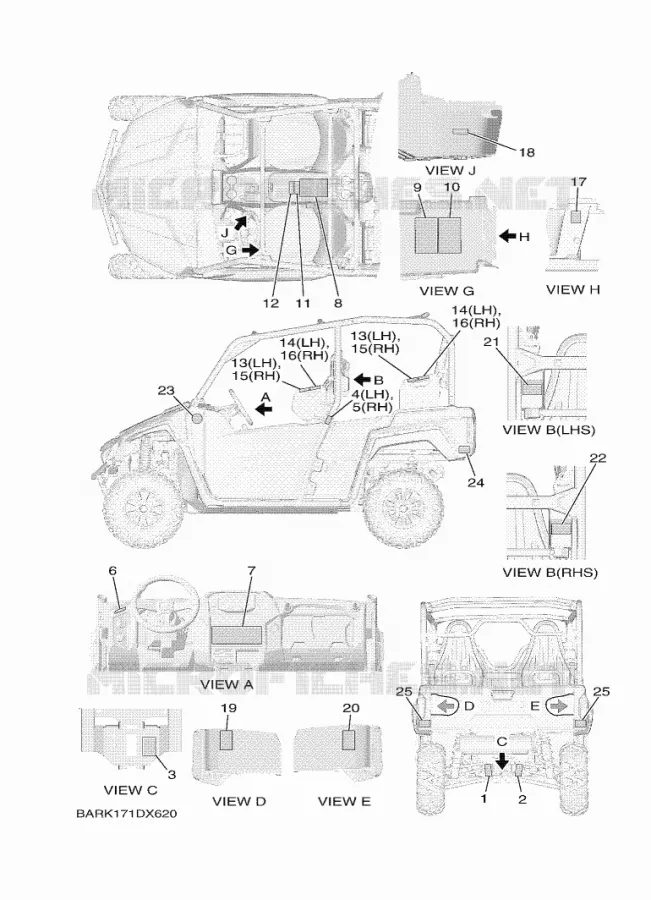 STICKER / LABEL 1 Yamaha SIDE BY SIDE 850 2024 WOLVERINE  YX85FPAR / YXF850E