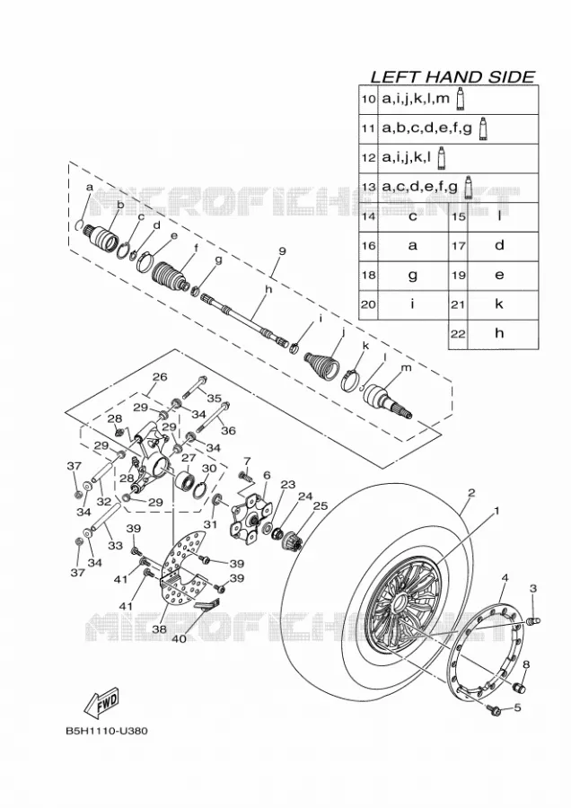 ACHTERWIEL Yamaha SIDE BY SIDE 1000 2024 YXZ  YX10ZXPSR / YXZ1000ETS