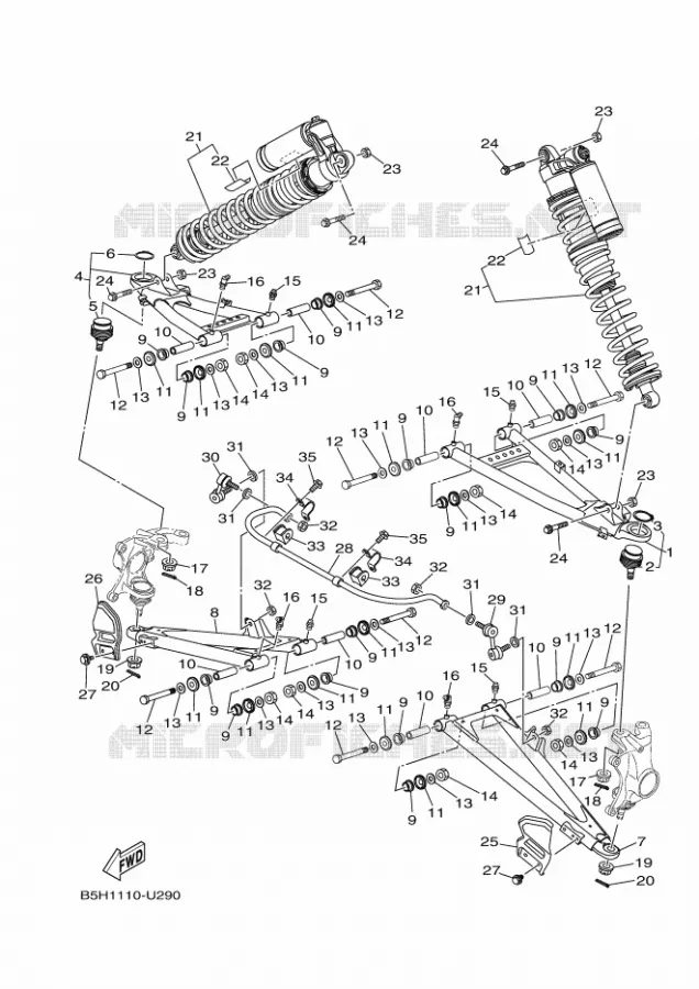 OPHANGING / WIEL VOOR Yamaha SIDE BY SIDE 1000 2024 YXZ  YX10ZXPSR / YXZ1000ETS